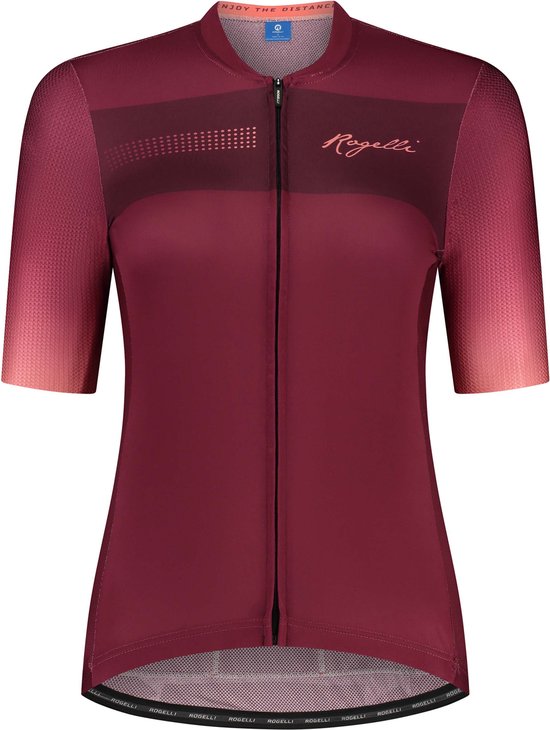 Rogelli Dawn Fietsshirt - Korte Mouwen - Dames - Bordeaux, Koraal - Maat XL