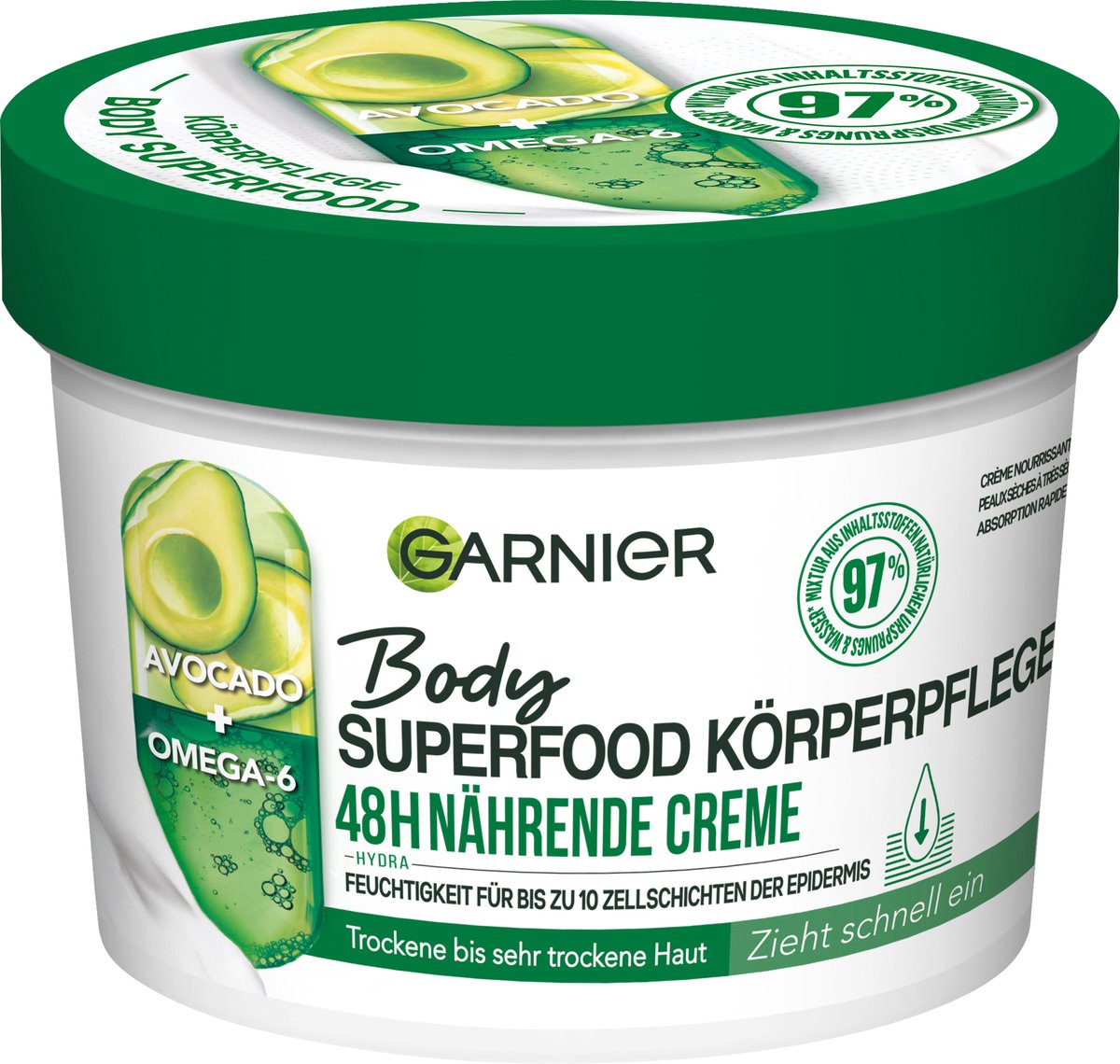 Garnier Body Verzorgingscrème Body Superfood Avocado, 380 ml