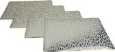 Napperons avec motif EVAN - Wit / Goud - Plastique - 44 x 29 cm - Set de 4