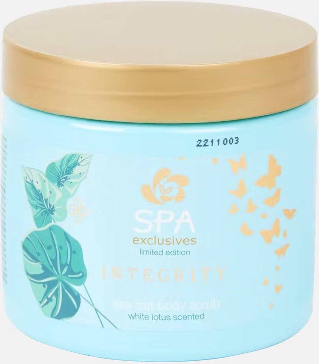 Sea salt body scrub Integrity 500 gram - White lotus - Spa Exclusives - Witte lotus Bodyscrub - Limited Edition - Vegan