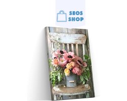 SEOS Shop ® Diamond Painting Volwassenen - Diamond Painting Kinderen - Diamond Painting Pakket Volledig - Bloemen in Emmer - 40x50 cm