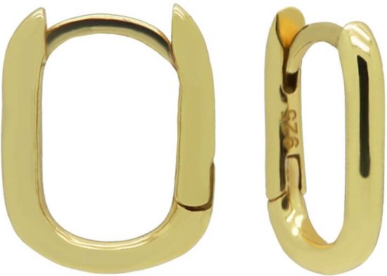 Karma Oorringen Plain Hinged Hoops Round Square 12 mm Goud