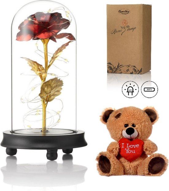 Ours en Peluche avec Rose, Ours en Peluche en Peluche, Ours en