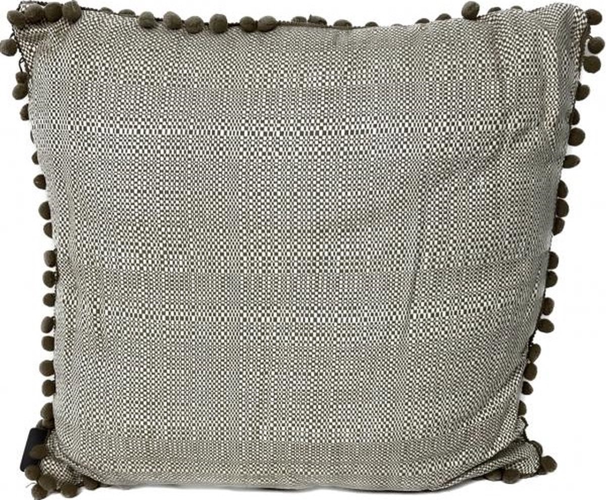 Madison sierkussen 50x50 cm Tweet taupe Groen