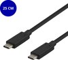 Deltaco USBC-1120 USB-C naar USB-C Kabel - SuperSpeed - 25cm - Zwart