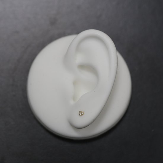 Druppel oorstekers met blauwe topaas - Gouden oorknopjes - 5 mm x 8 mm
