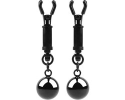 Sins Inquisition - Playful Tepelklemmen Met Gewichten- Zwart