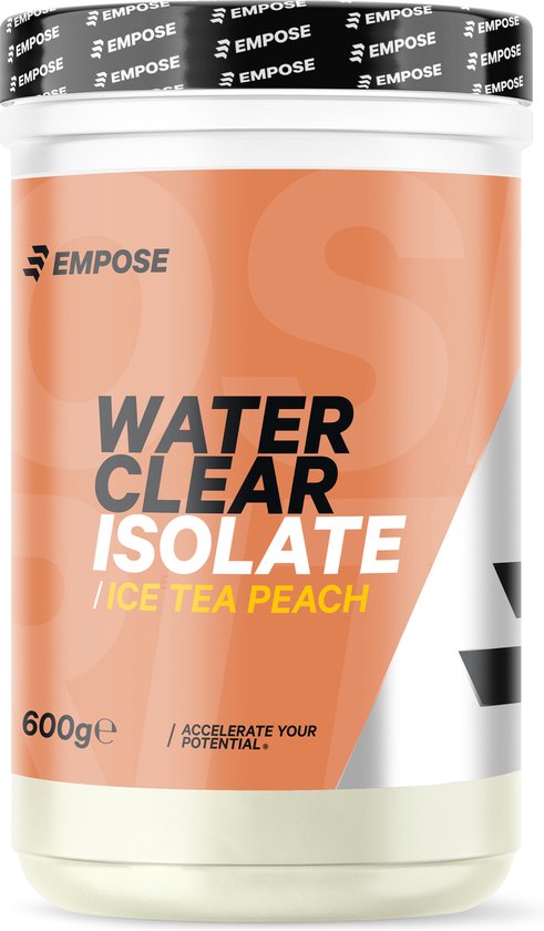 Empose Nutrition Water Clear Isolate - Protein Ranja - Protein Shake - Protéine en poudre - Protein Shakes - Protein Shake - Whey Isolate - Protéine en poudre - Sans sucre/sans gras - 600 gr - Ice Tea Peach
