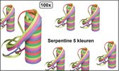 100x Papier rollen serpentines gekleurd - PAPIER - Carnaval festival optocht feest party serpentine