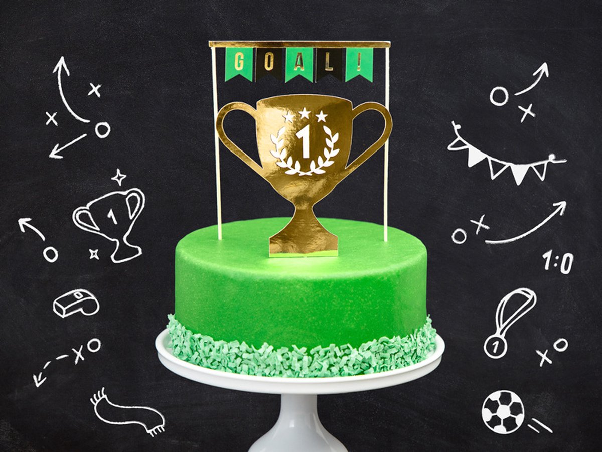 Voetbal Cake Topper Happy Anniversaire - Décoration De Gâteau - Décoration  De Gâteau 