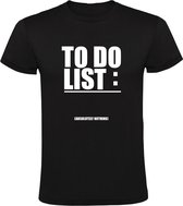 To Do List - Absolutely Nothing Heren T-shirt | Niks doen | Lui | Vakantie | Pensioen | Collega | Werk | School | Wereldreis | Shirt