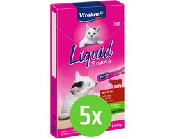 Vitakraft Cat Liquid Snack - Rund & Inuline - 5 x 6 st