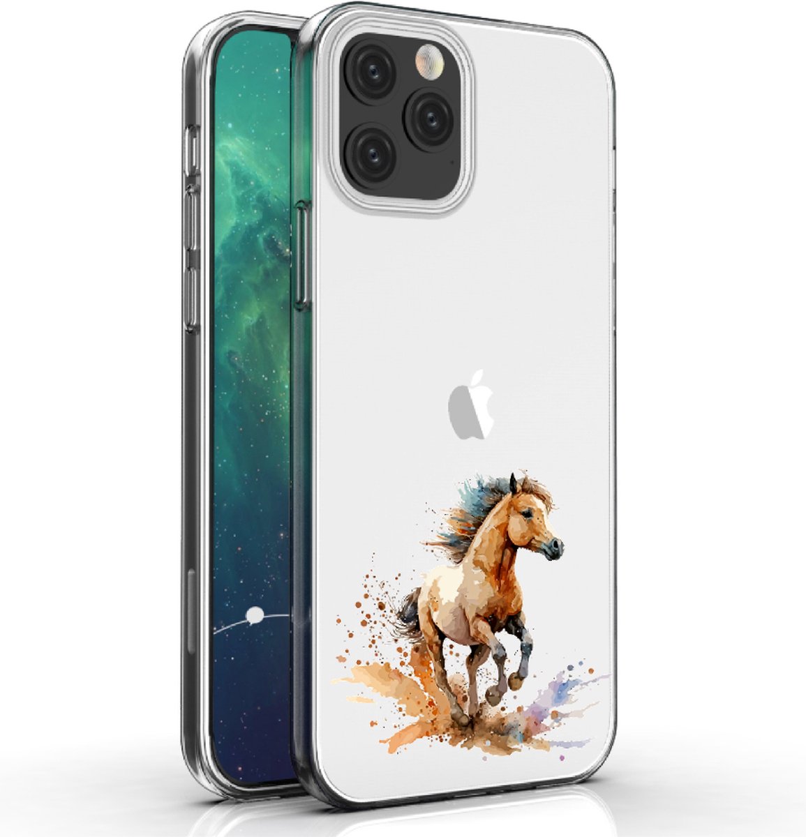 Apple Iphone 12 Pro telefoonhoesje transparant siliconen hoesje - Paard