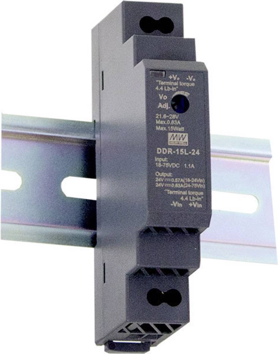 Mean Well DDR-15L-3.3 DIN-rail DC/DC-converter 3.3 V/DC 4.5 A 15 W Aantal uitgangen: 1 x Inhoud: 1 stuk(s)