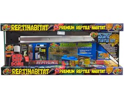 ZooMed Tartarium - ReptiHabitat Aquatic Turtle Kit - Terrarium voor Waterschildpad - 76x30x30cm