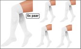 5x Paire de Chaussettes longues blanches tricotées taille 41-47 - Chaussettes hautes tyroliennes pour hommes et femmes chaussettes de football festival Oktoberfest