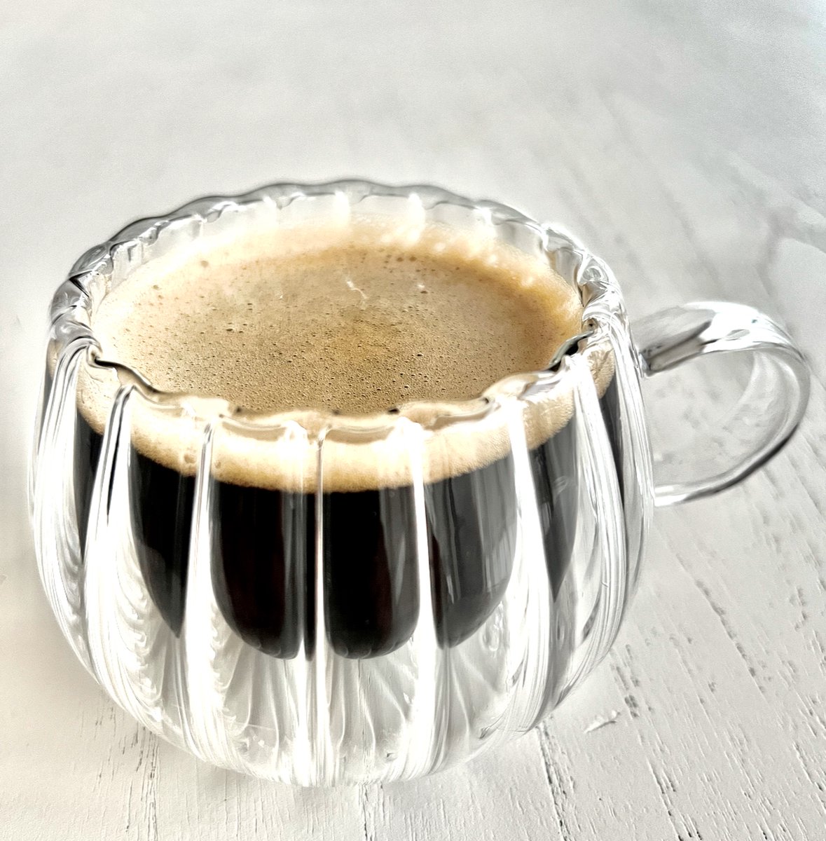 6 dubbelwandige koffieglazen - koken & tafelen - koffieglas - espresso glazen - dubbelwandig - 150 ml - ribbel design - eetsmaakvol.nl