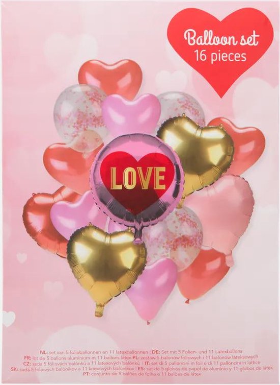 Ballonnen - 16 stuks - Valentijn - geliefde - confetti ballonen (papier) -