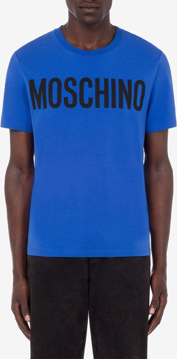 Moschino Dames Logo T-Shirt Blauw maat S