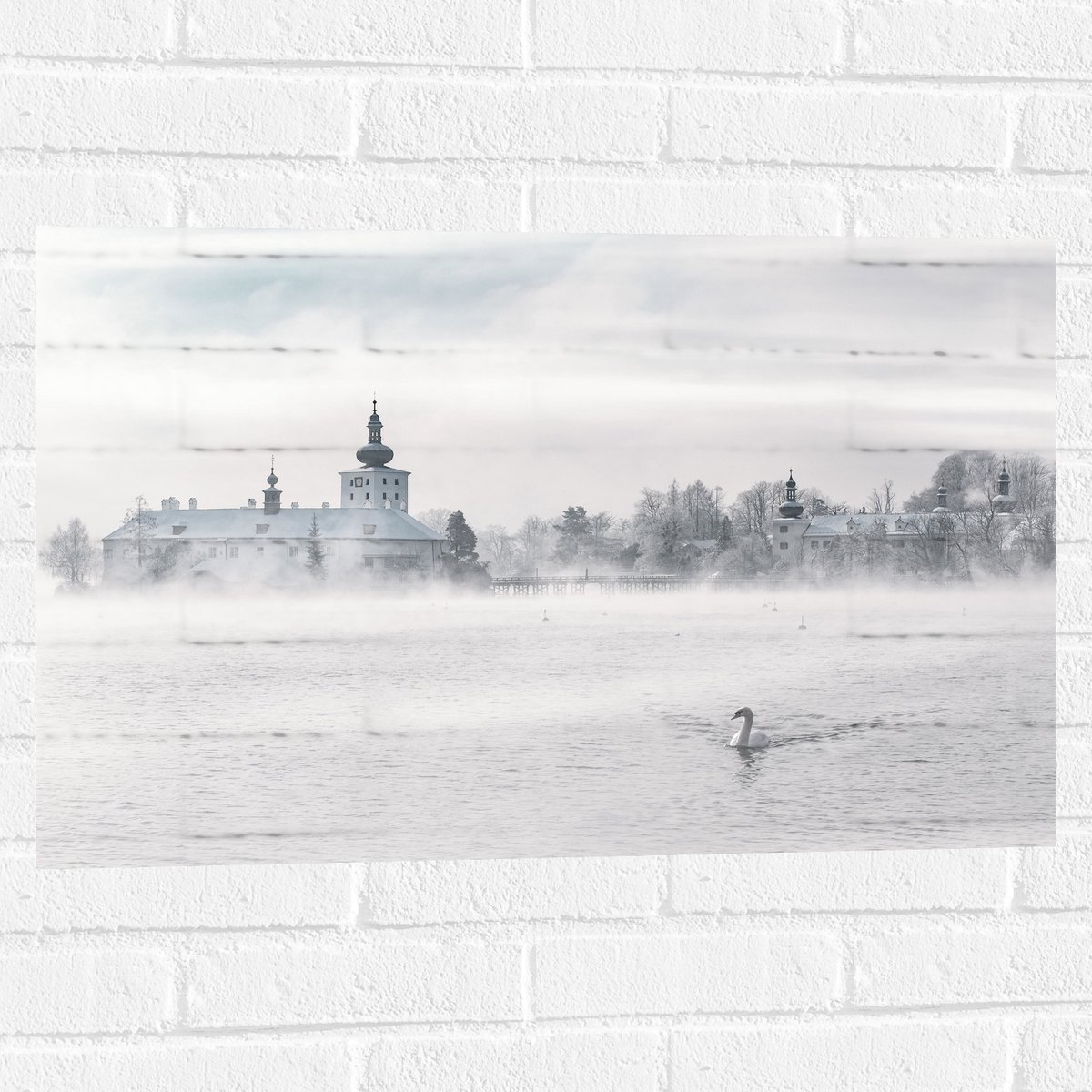 Muursticker - Kasteel in Oostenrijk - Schloss Ort - 75x50 cm Foto op Muursticker