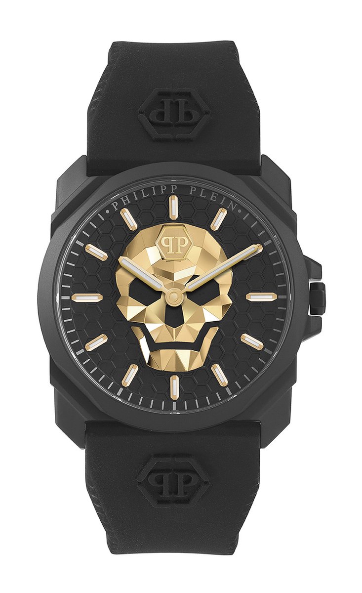 Philipp Plein The $Kull King PWLAA0322 Horloge - Siliconen - Zwart - Ø 40 mm