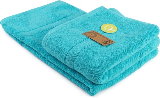 ARTG® Towelzz - Badmat - 100% Katoen - Zware kwaliteit - 50 x 80 cm -  Helderblauw - Aqua Blue -