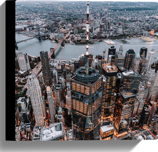 WallClassics - Toile - La ville vue du ciel - New York - 30x30 cm Photo sur toile (Décoration murale sur toile)