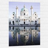 WallClassics - Muursticker - Karlskirche kerk - Oostenrijk - 70x105 cm Foto op Muursticker