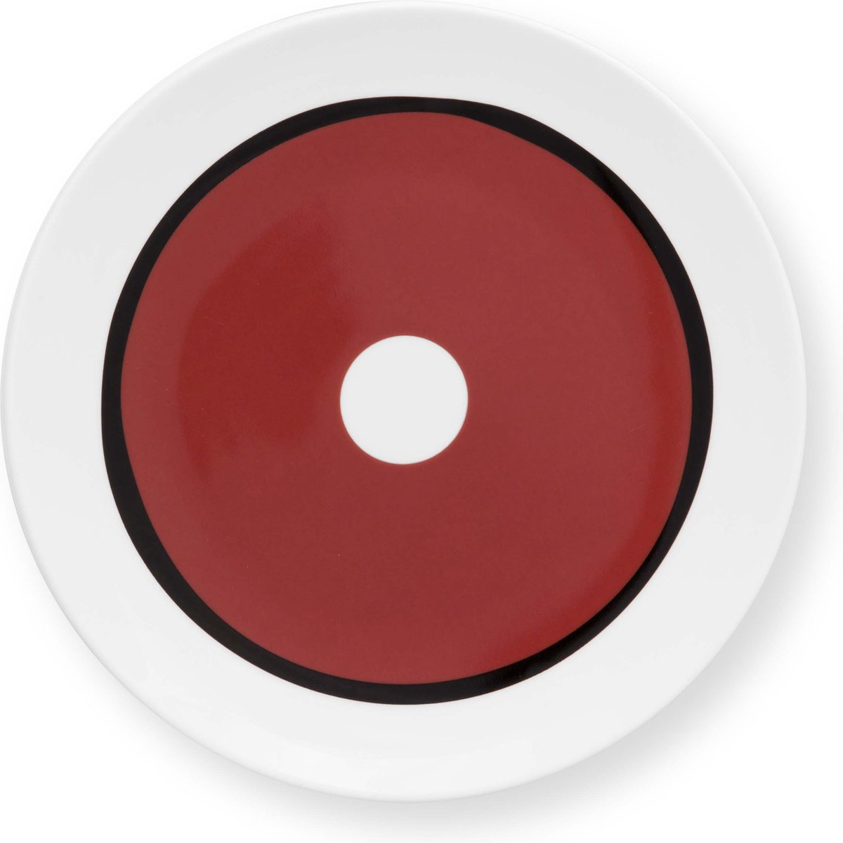VT Wonen Circles Earth Red - gebaksbord - ⌀ 18cm - porselein - rode cirkel - rood servies