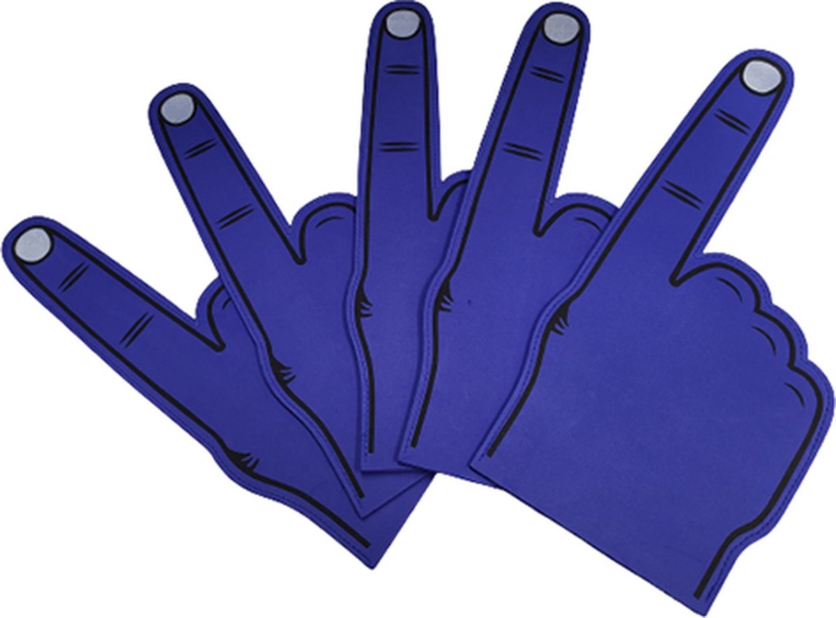 Foam hand Foam finger Zwaai handen Wijsvinger Blauw 5 stuks