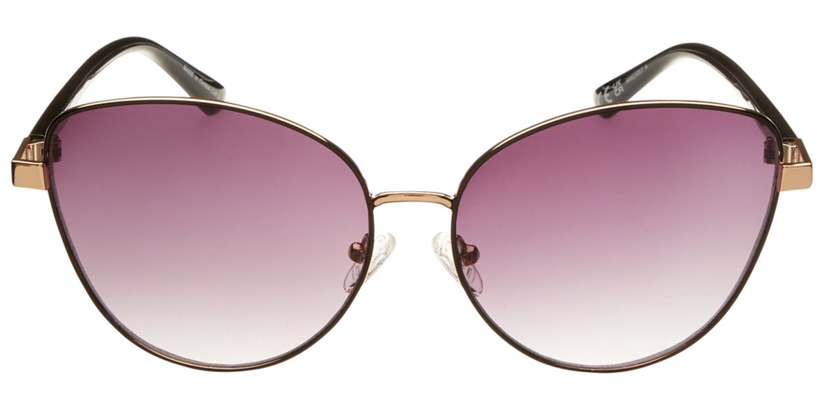 Icon Eyewear Zonnebril AUDREY Goud met Zwart montuur Grijze glazen