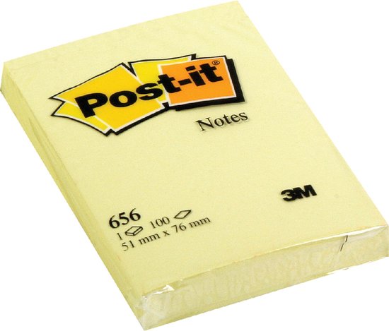 Post-it Notes formaat 51 x 76 mm geel blok van 100 vel