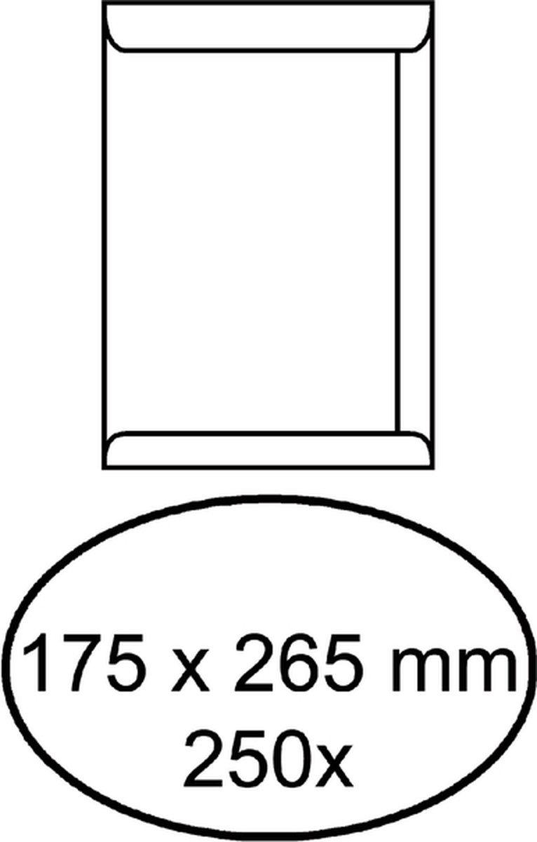 Akte Envelop 175x265mm ZK 100gram Wit