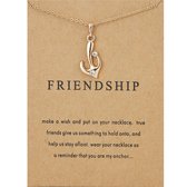 Bixorp Luck Dames Ketting met Gouden Anker - "Friendship" - 45/50cm - Cadeau voor Vrouw - Goudkleurig