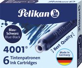 Inktpatroon Pelikan 4001 blauw/zwart - 10 stuks