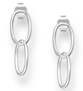 Joy|S - Zilveren oorbellen - paperclip schakel - link chain ovalen - 7 mm x 22 mm - zilver