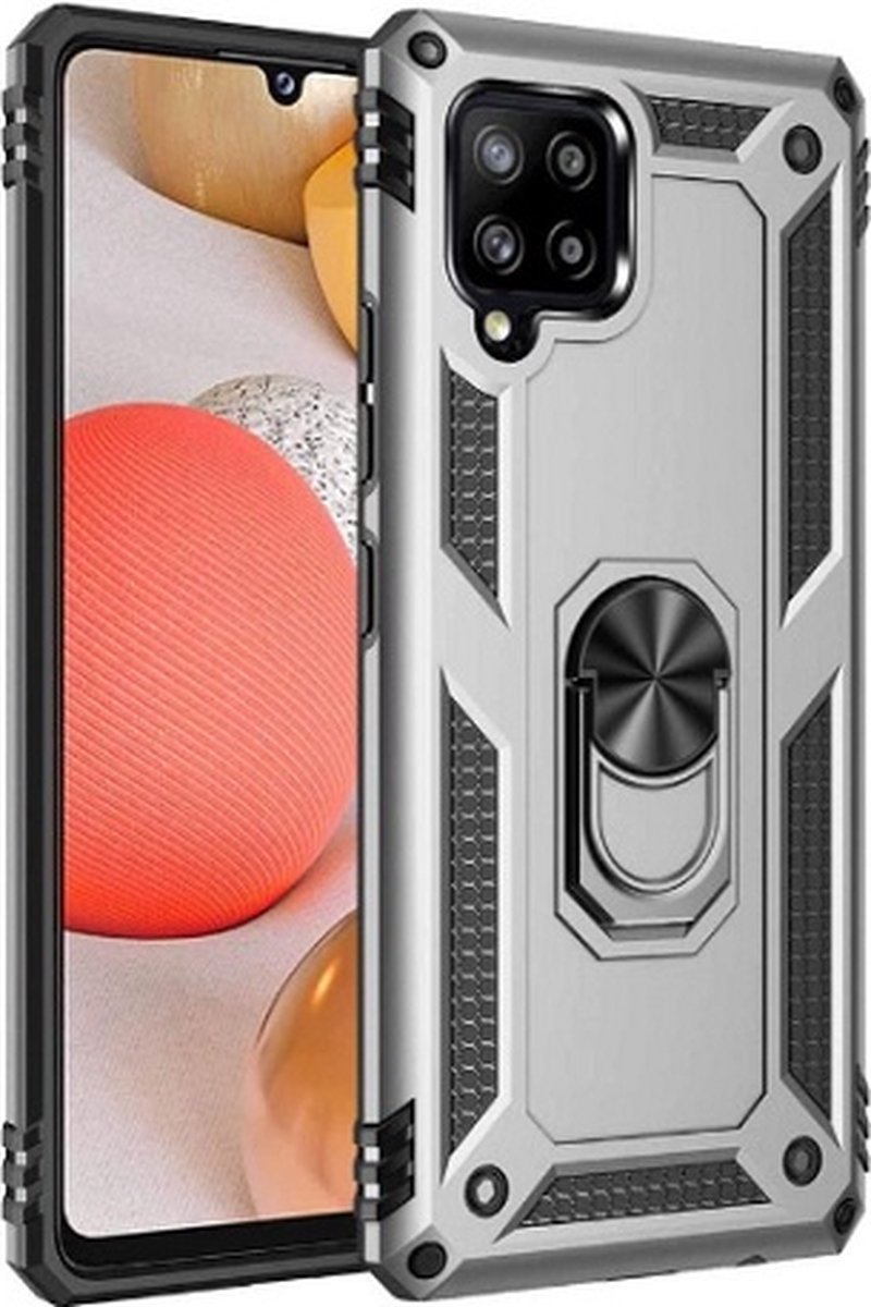 Samsung A42 Hybrid Armor Anti Shock Hoesje Zilver