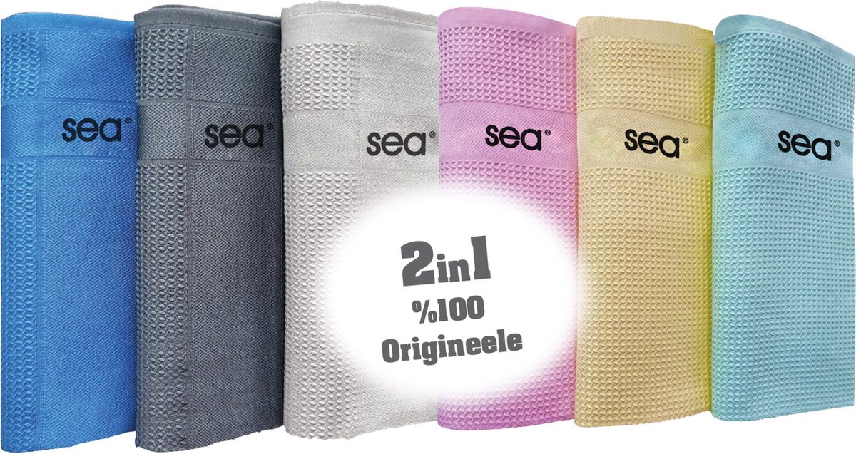 Goedkoopste SEA® | Blauwe en Gele Serie Gecombineerd | Microvezeldoekjes | Schoonmaakdoeken | Microvezel | Autodoeken | Microvezeldoeken | Schoonmaakdoekjes | 40x60cm | 2x3 Stuks