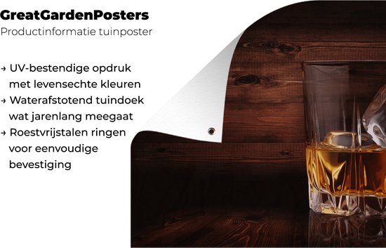 Décoration de Jardin Whisky - Alcohol - Glas - 40x30 cm - Toile de jardin - Affiche extérieure