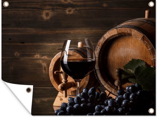 Wijn - Wijnglas - Wijnvaten - Druiven - Glas - Tuindoek