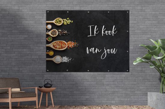 Muurdecoratie buiten Ik kook van jou - Partner - Quotes - Spreuken
