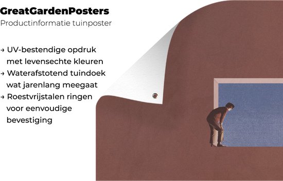 Tableau jardin Homme - Vintage - Design - 80x60 cm - Affiche jardin - Toile jardin - Affiche extérieur