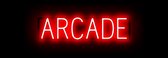 ARCADE - Reclamebord Neon LED bord verlichting - SpellBrite - 63 x 16 cm rood - 6 Verlichting Dimstanden - 8 Lichtanimaties