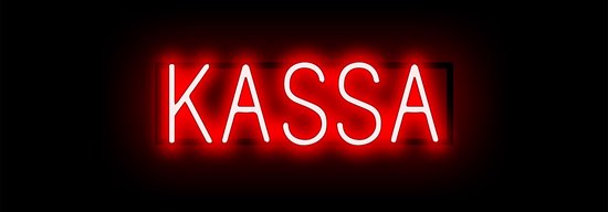 KASSA - Reclamebord Neon LED bord verlichting - SpellBrite - 54,6 x 16 cm rood - 6 Dimstanden - 8 Lichtanimaties