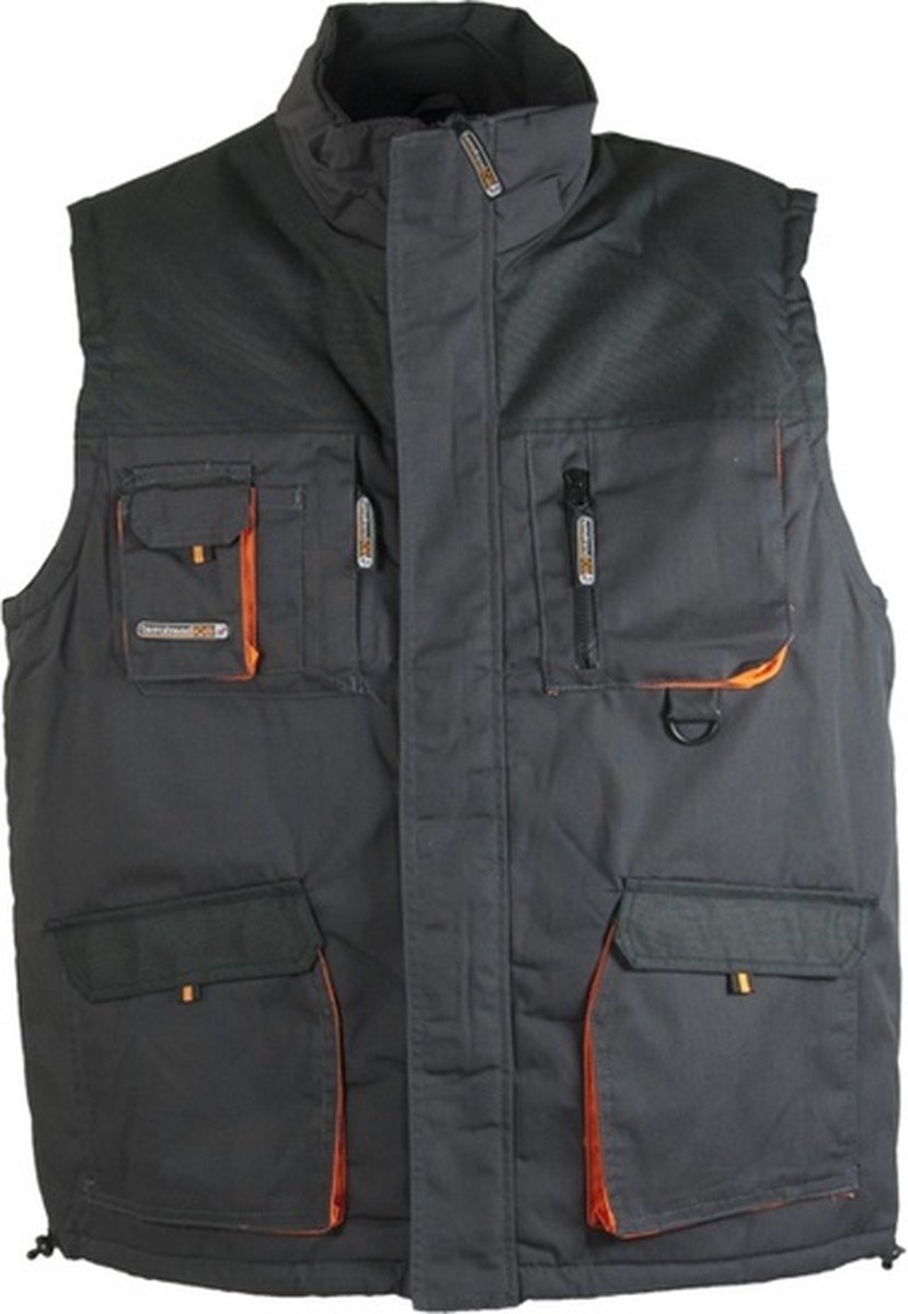 Terratrend Bodywarmer 4300 - 6310 Grijs/Oranje - 5XL