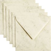 Envelop papicolor 140x140mm marble ivoor | Pak a 6 stuk