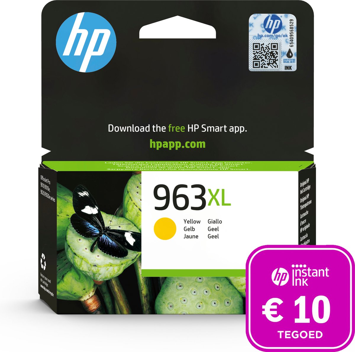 HP 963XL Inktcartridge geel + Instant Ink tegoed