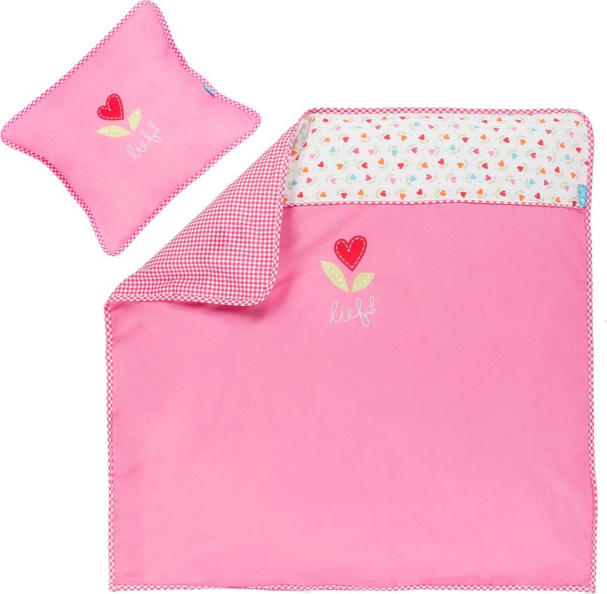 Lief! Girl - Dekbedovertrek - 80x80 cm + 1 kussensloop 40x40 cm - Roze