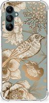 Case geschikt voor Samsung Galaxy A14 5G Vintage Bird Flowers