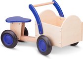New Classic Toys Houten Bakfiets - Road Star - Blank/Blauw - Zadelhoogte is 24 centimeter